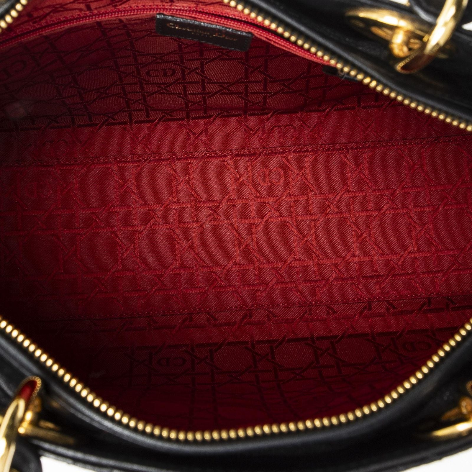 Dior Large Lady Dior Zip Black Canada Lambskin Leather Handbag — view 9