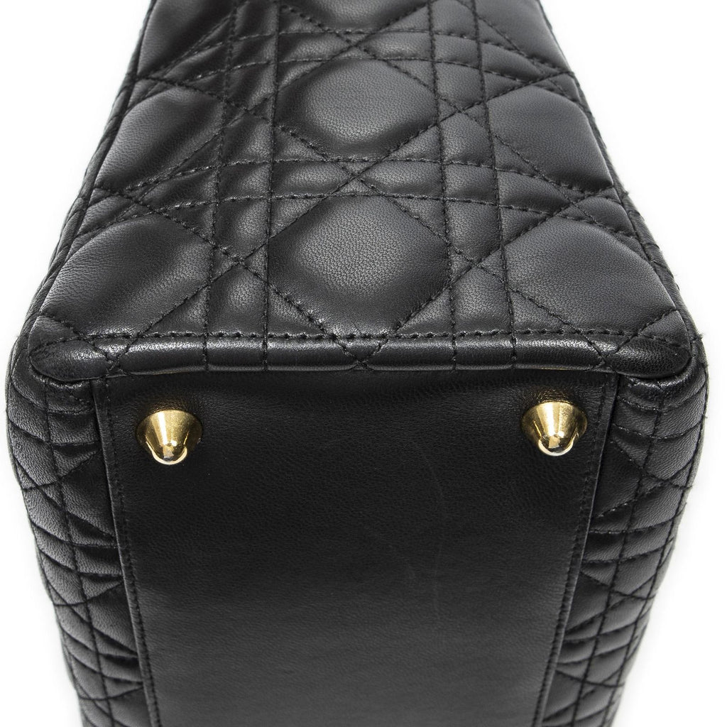 Dior Large Lady Dior Zip Black Canada Lambskin Leather Handbag — view 7