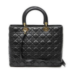 Dior Large Lady Dior Zip Black Canada Lambskin Leather Handbag — view 5