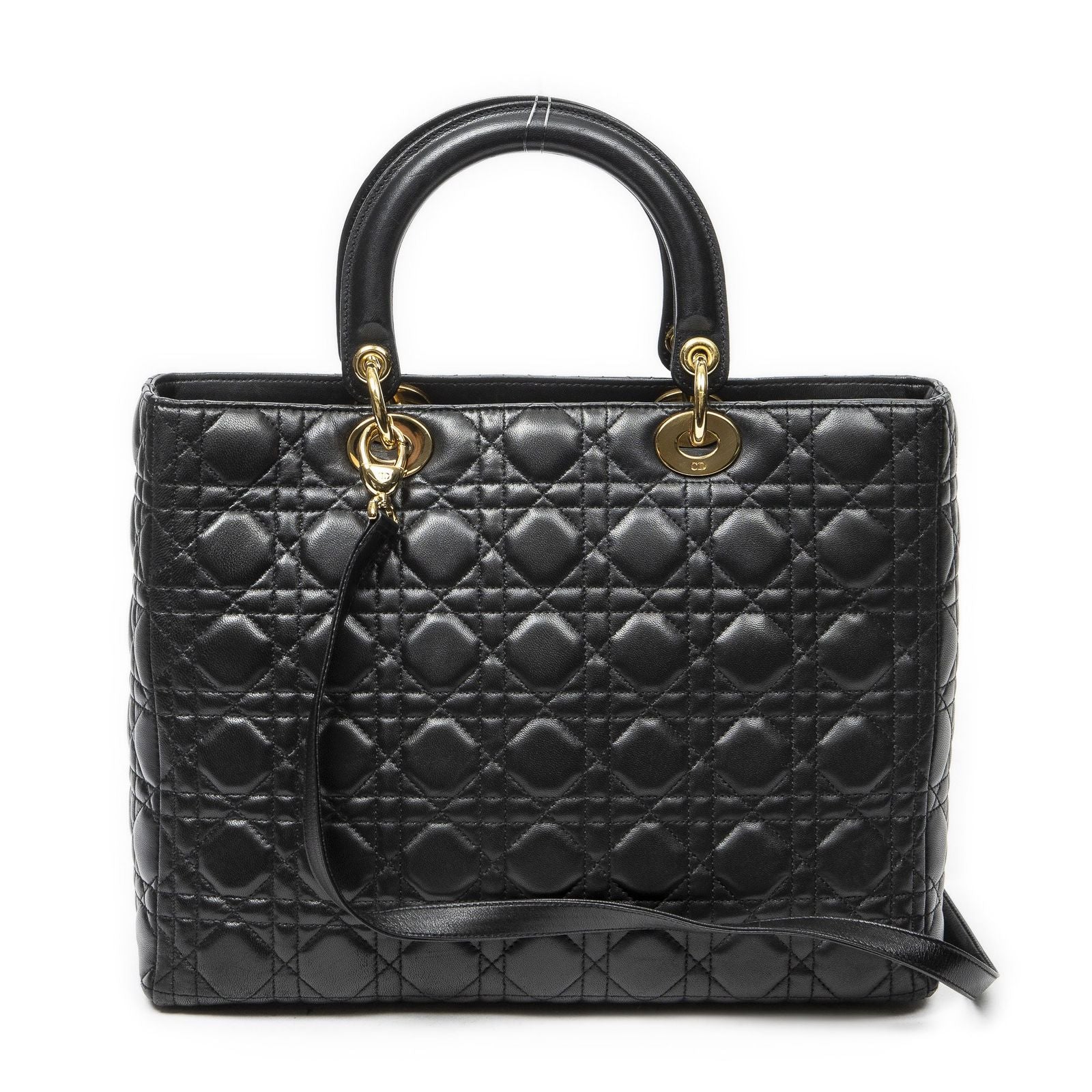 Dior Large Lady Dior Zip Black Canada Lambskin Leather Handbag — view 5