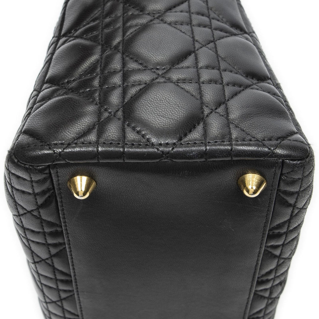 Dior Large Lady Dior Zip Black Canada Lambskin Leather Handbag — view 8