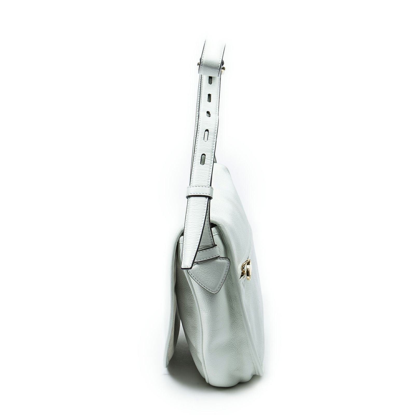 Loewe Heritage Flap Messenger White Gray Calfskin Leather — view 3