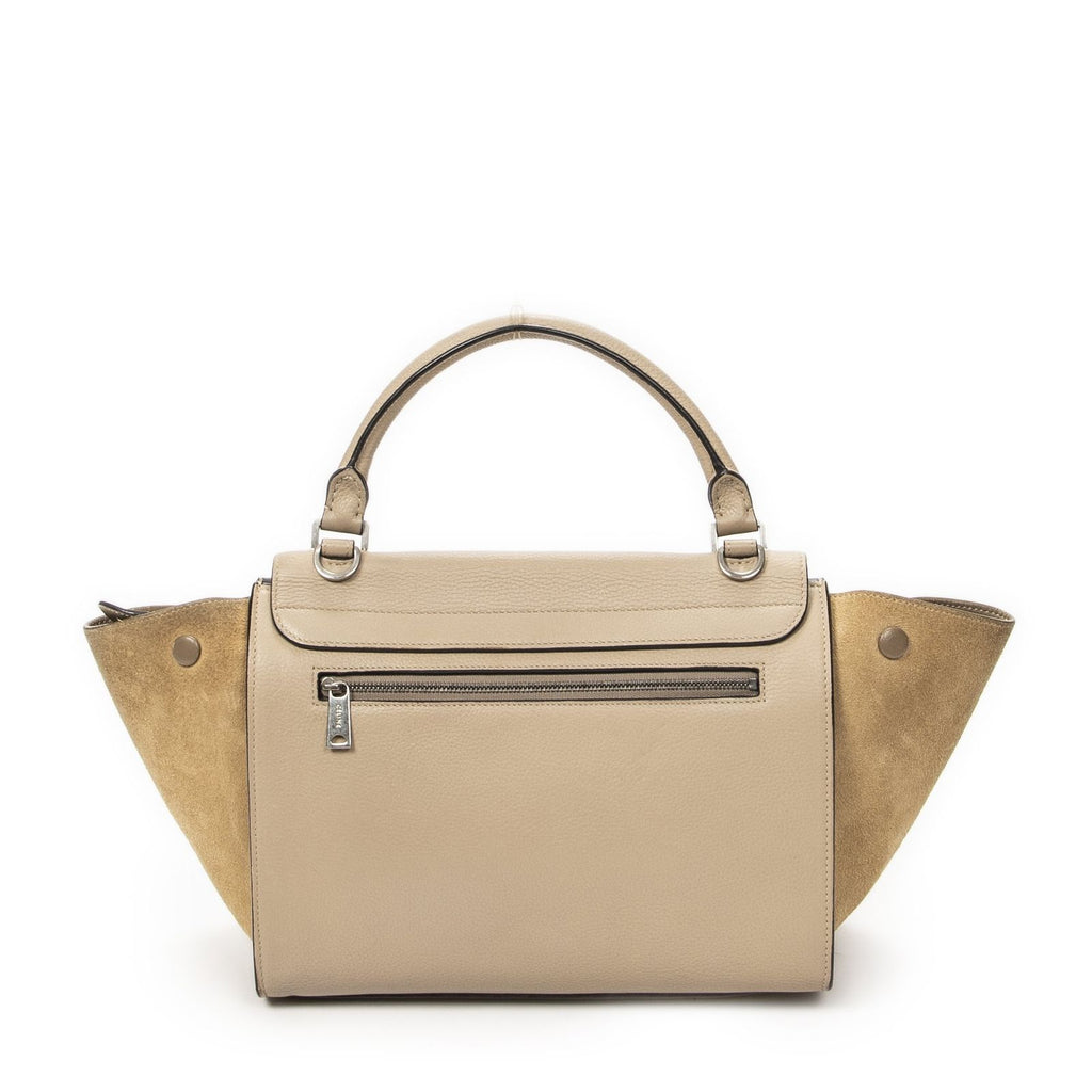 Celine Small Medium Swing Beige Gray Calfskin Leather Messenger — view 5