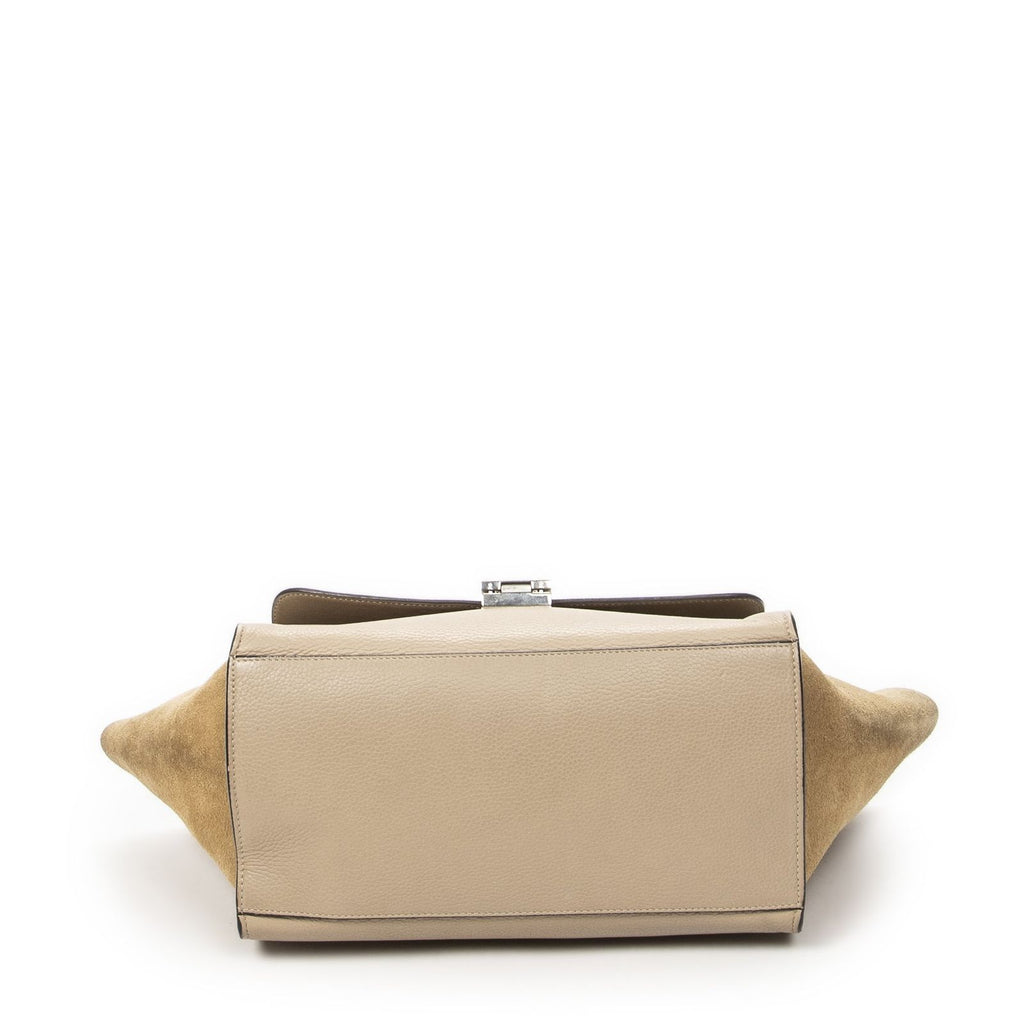 Celine Small Medium Swing Beige Gray Calfskin Leather Messenger — view 6