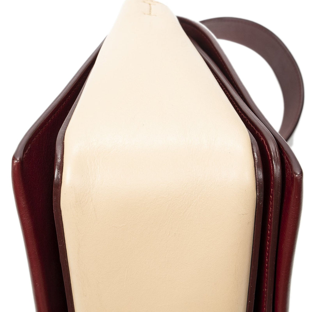 Celine Frame Cross Belt Bag Beige Red Calfskin Leather — view 8