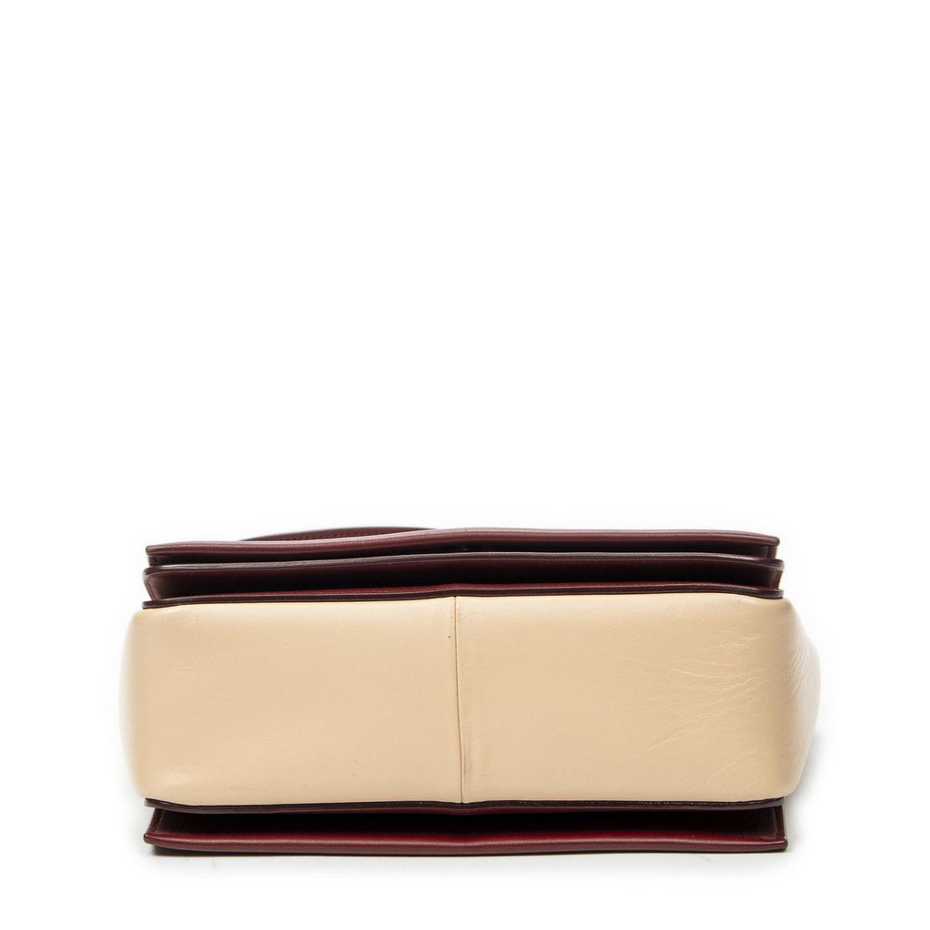 Celine Frame Cross Belt Bag Beige Red Calfskin Leather — view 6