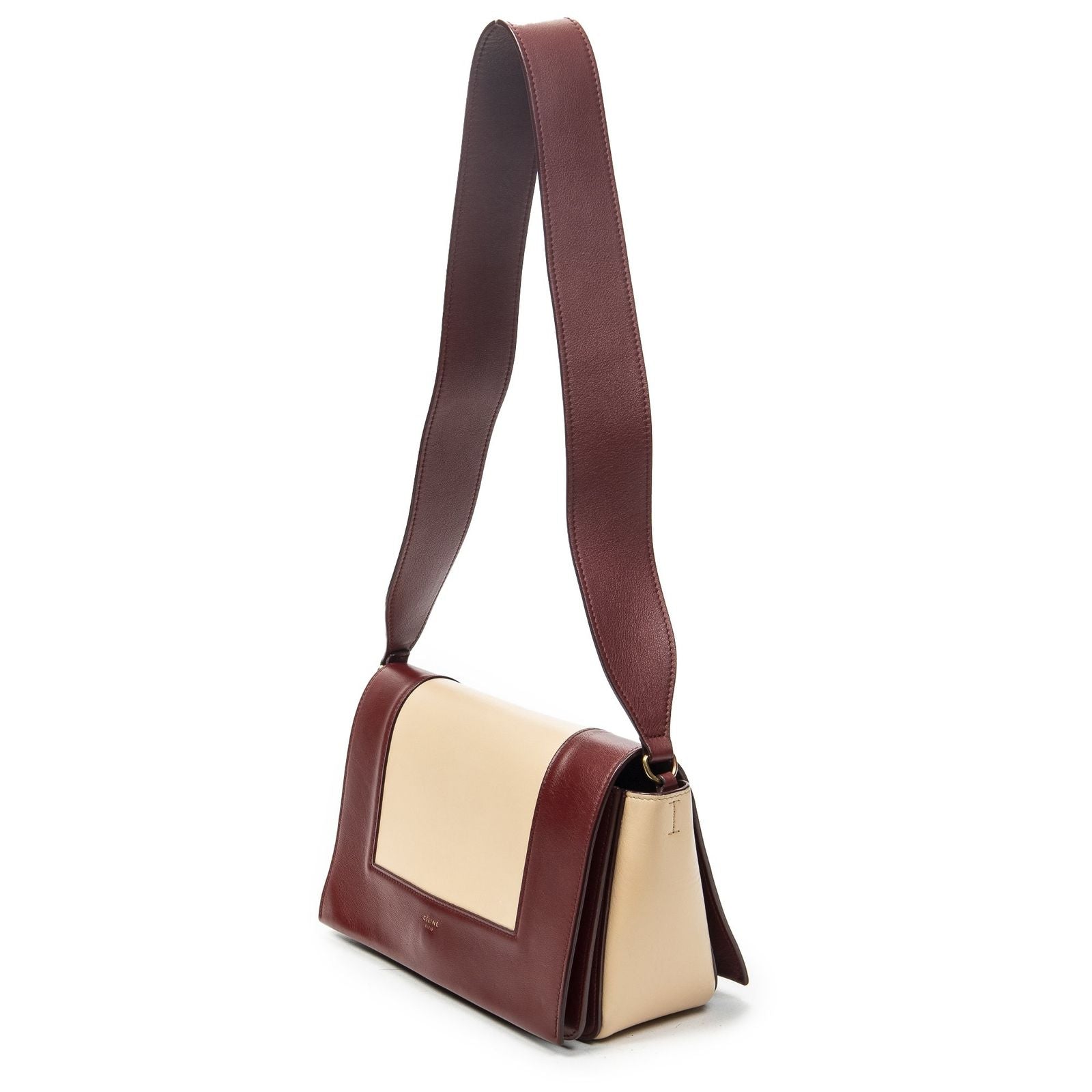 Celine Frame Cross Belt Bag Beige Red Calfskin Leather — view 2
