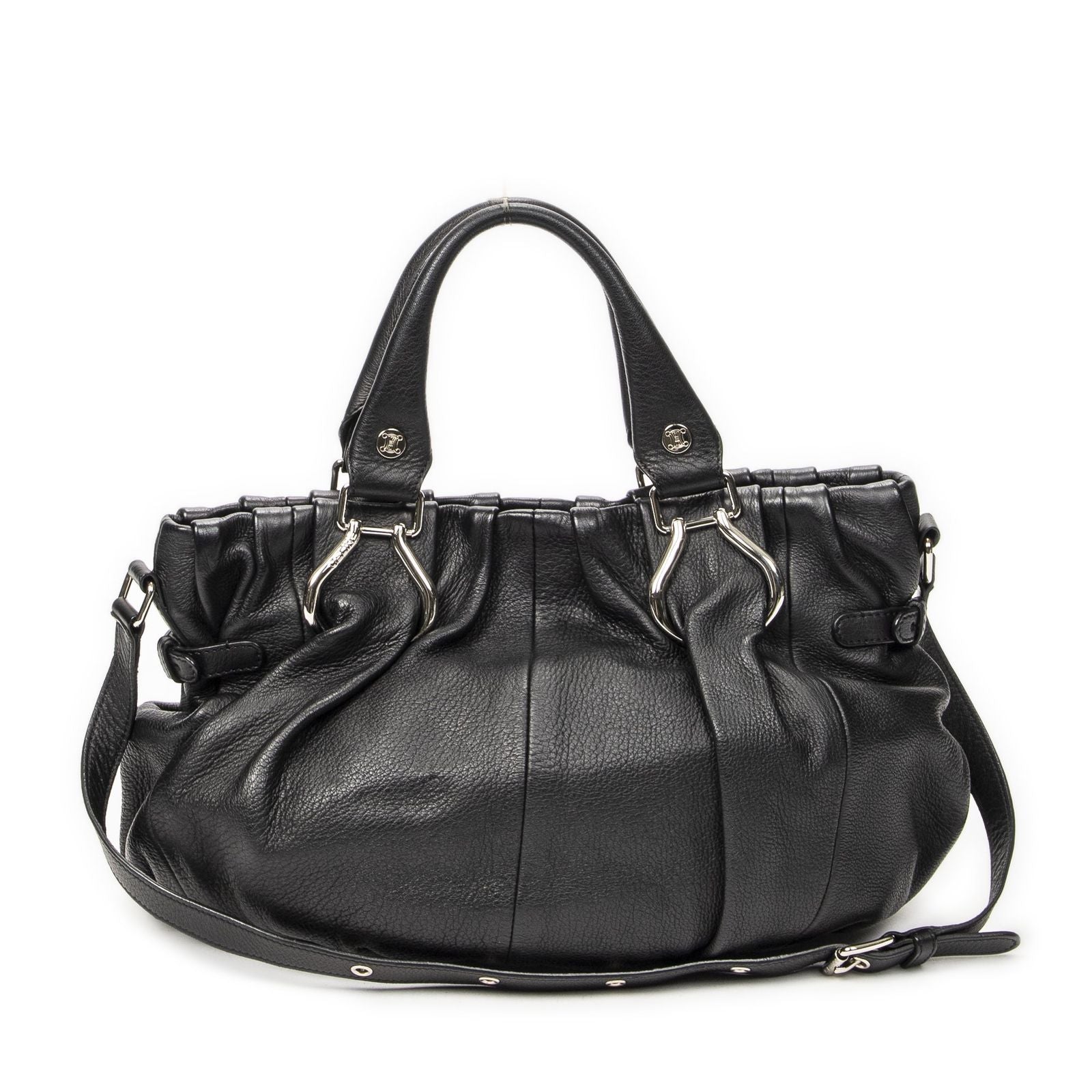 Celine Small Pop Tote Black Calfskin Leather — view 5