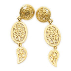 Chanel CC Logo Round Clip Type Earrings Gold Plated