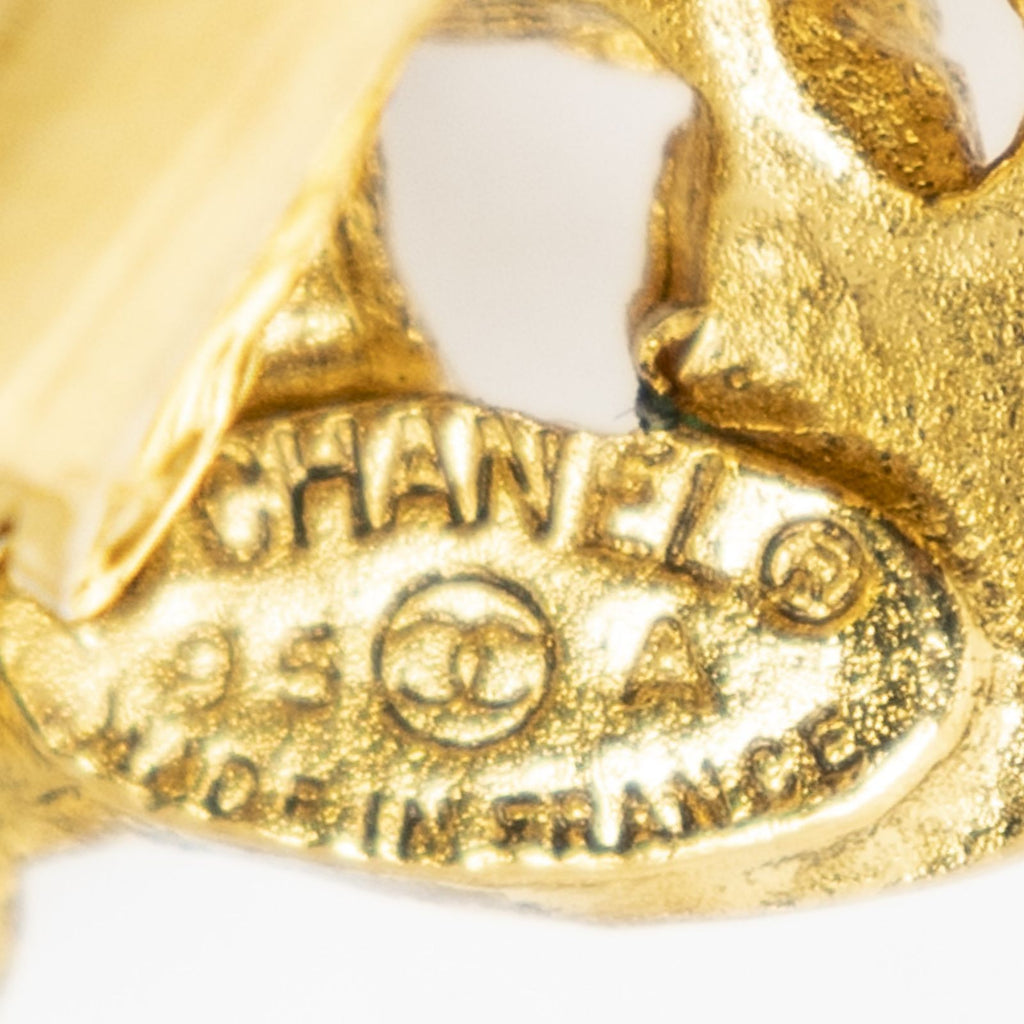 Chanel CC Logo Round Clip Type Earrings Gold Plated — view 3