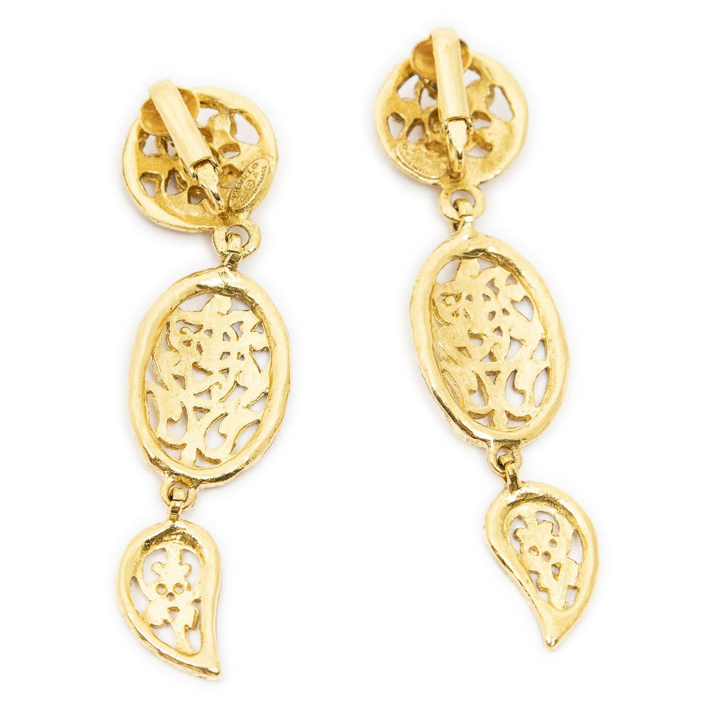 Chanel CC Logo Round Clip Type Earrings Gold Plated — view 2