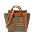 Celine Micro Luggage Brown Green Canvas