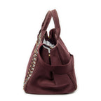 Prada Large Rhinestone Canapa Tote Burgundy Studded Canvas — view 3