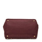 Prada Large Rhinestone Canapa Tote Burgundy Studded Canvas — view 6