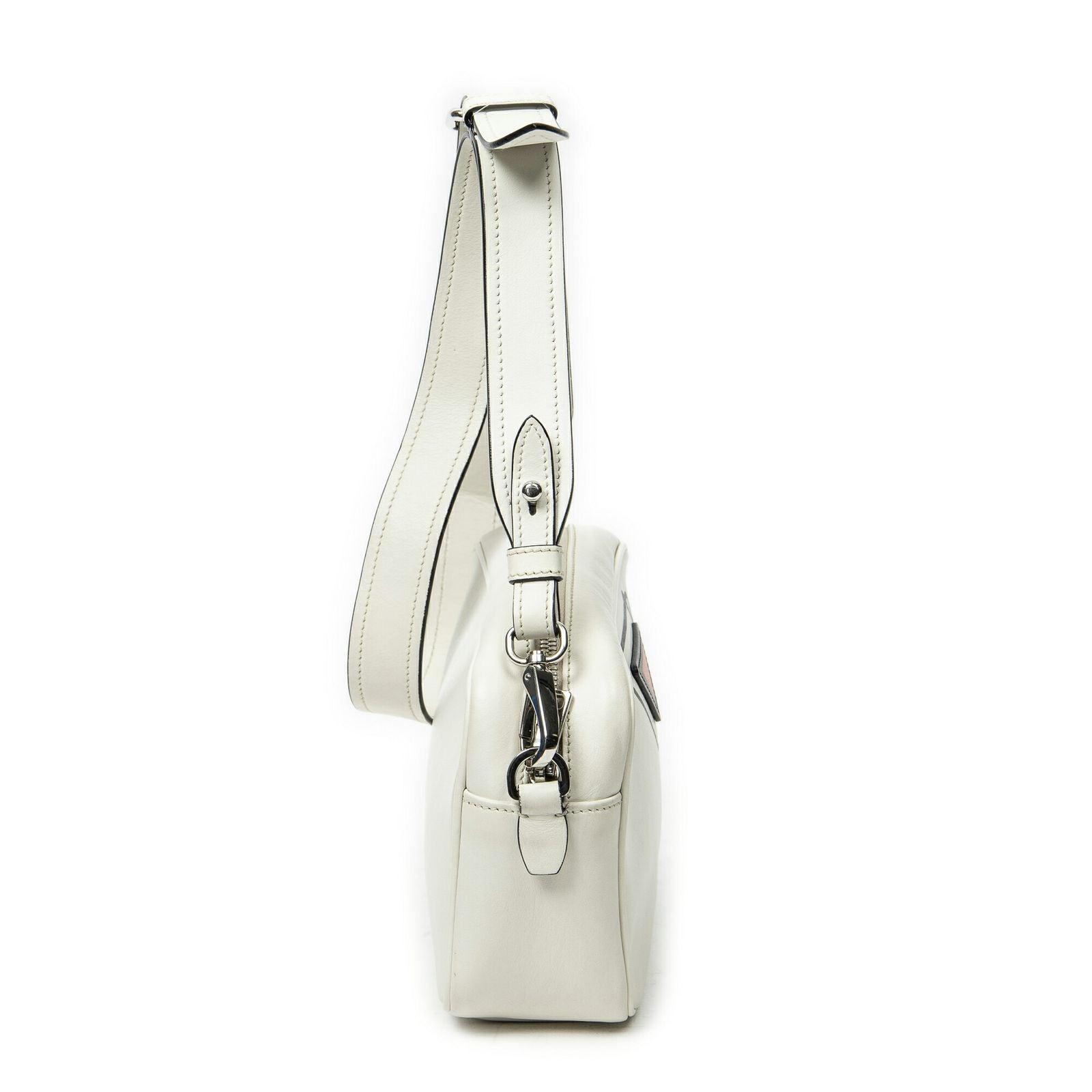 Prada Monki Pattern Camera Bag Ivory Calfskin Leather — view 4