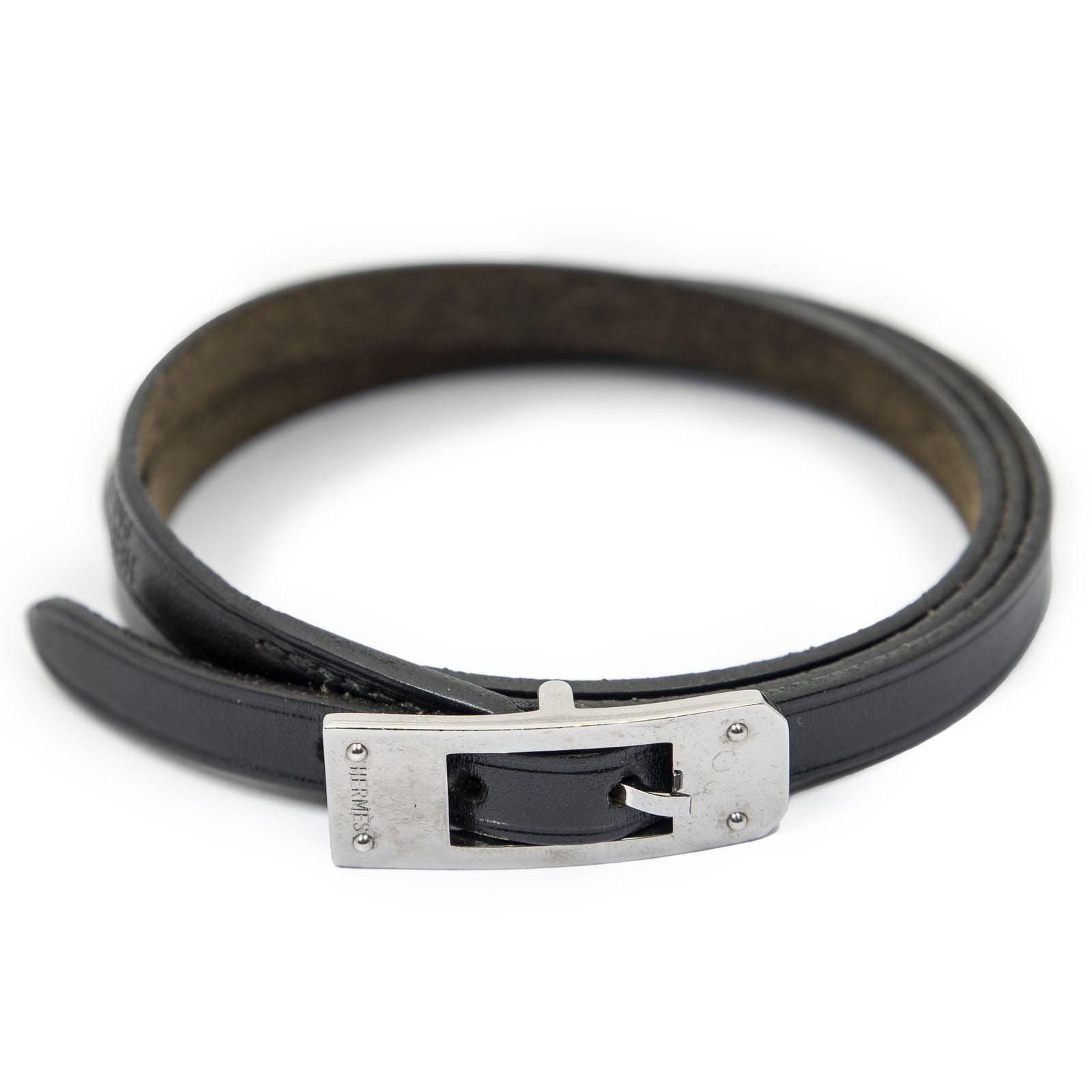 Hermes Kelly Ardion Triple Tour Bracelet Black Swift Leather