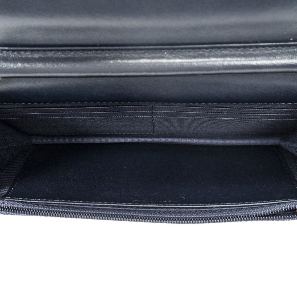 Chanel CC Wallet on Chain Navy Quilted Velvet — view 9