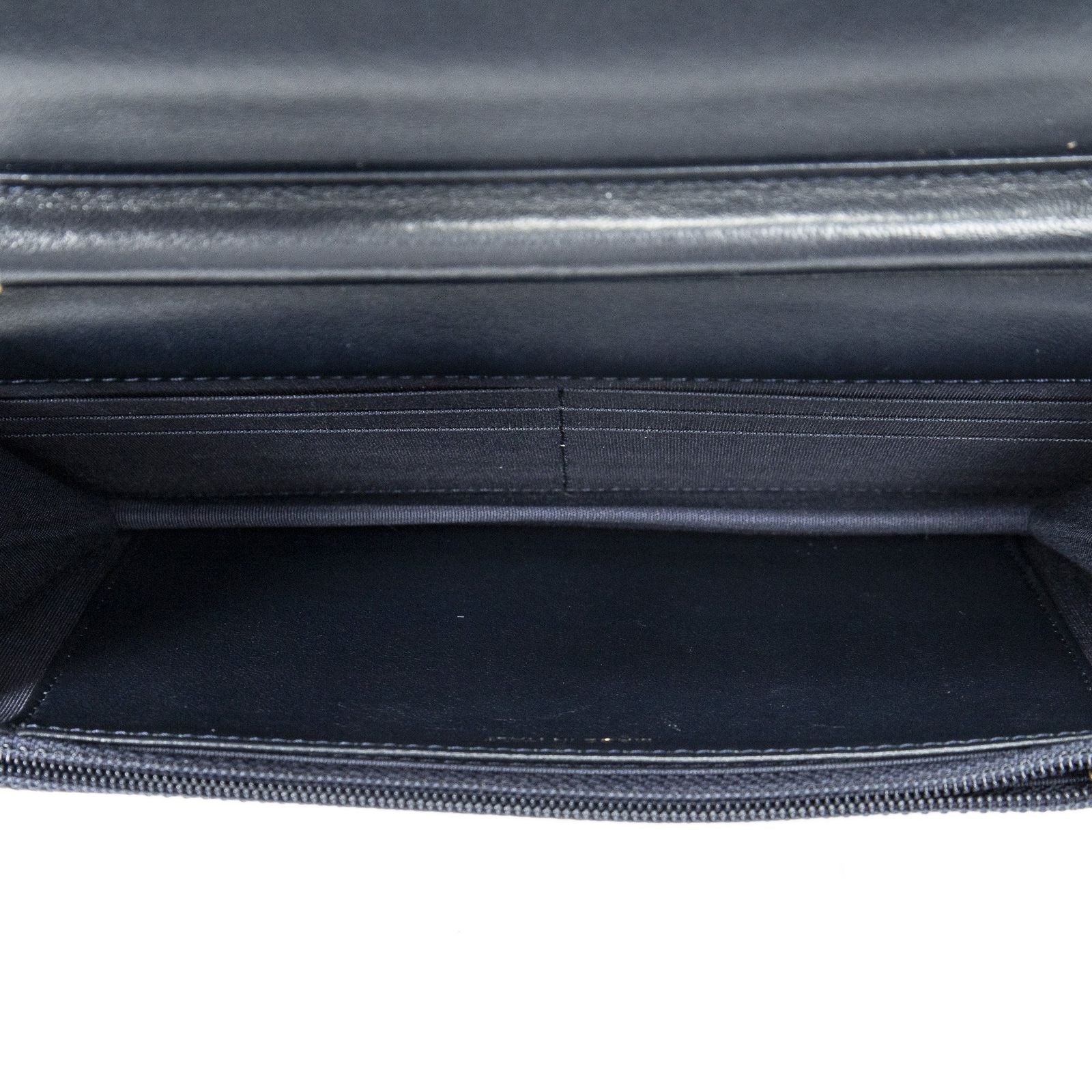 Chanel CC Wallet on Chain Navy Quilted Velvet — view 9