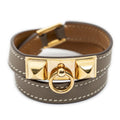 Hermes Rivale Double Tour Bracelet Etoupe Gray Swift Leather