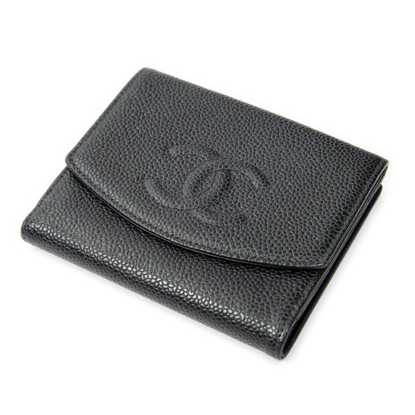 Chanel Timeless Bifold Wallet Black Caviar Leather