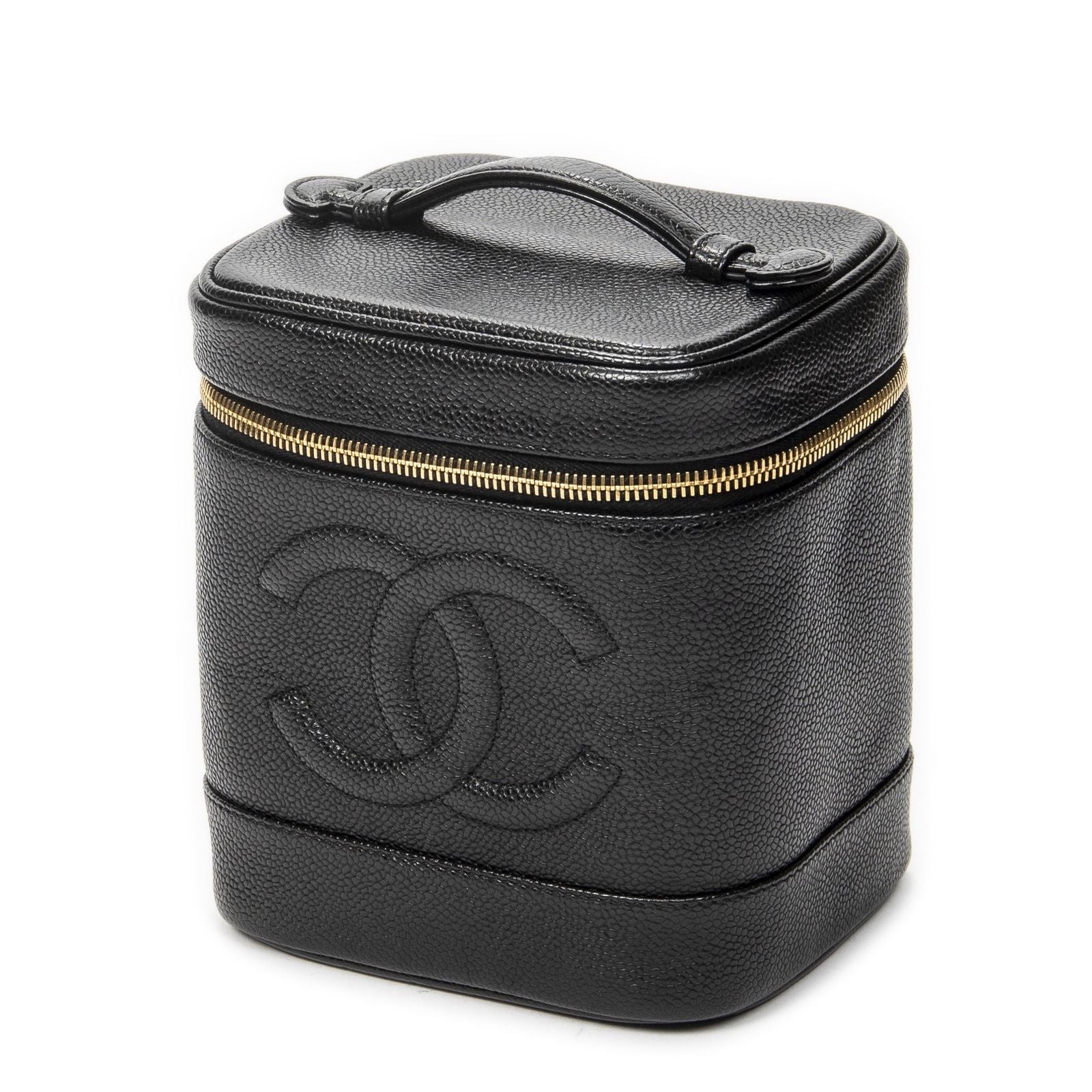 Chanel Timeless Tall Vanity Case Black Caviar Leather — view 2