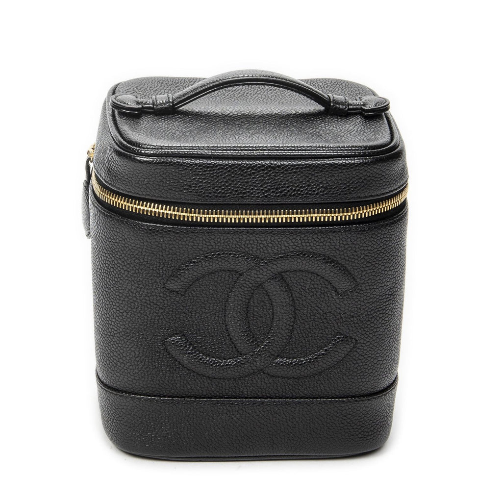 Chanel Timeless Tall Vanity Case Black Caviar Leather
