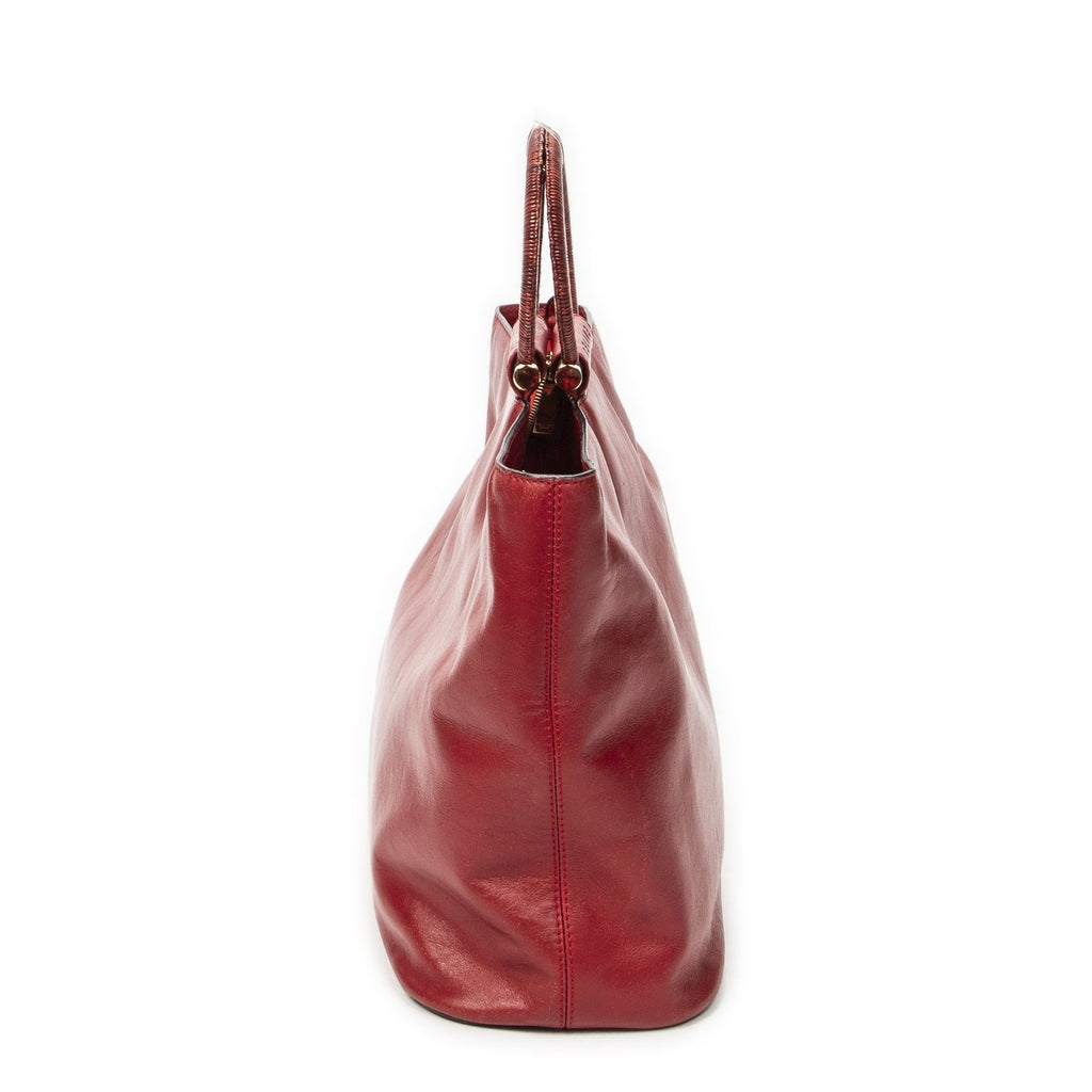 Celine Zip Top Handle Red Calfskin Leather — view 4