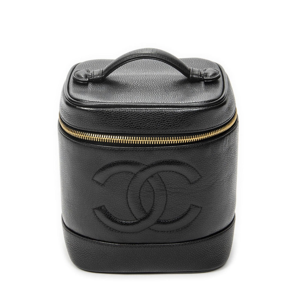 Chanel Timeless Tall Vanity Case Black Caviar Leather