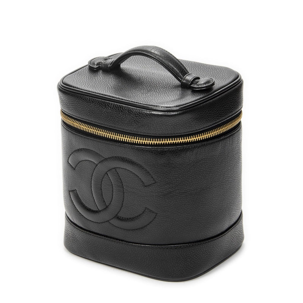 Chanel Timeless Tall Vanity Case Black Caviar Leather — view 2