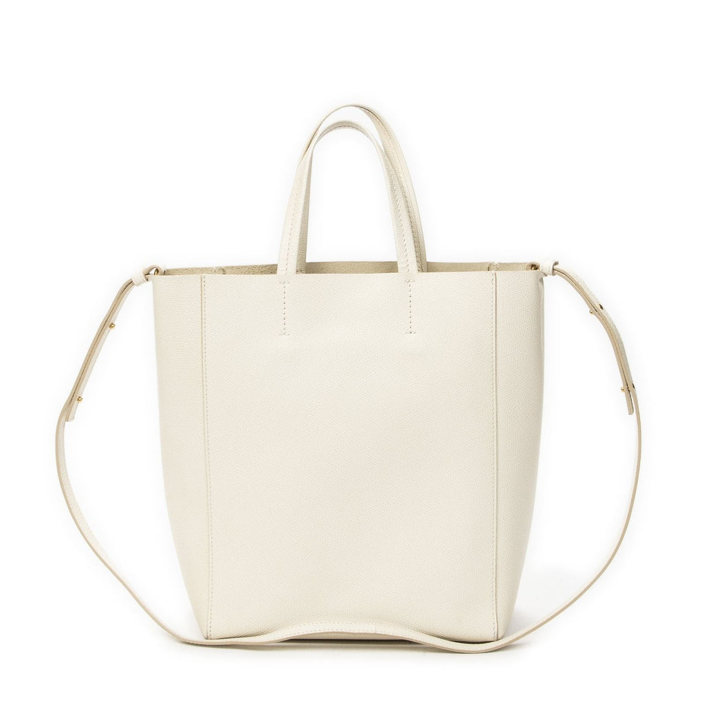 Celine Small Vertical Cover Tote White Gray Calfskin Leather — view 5
