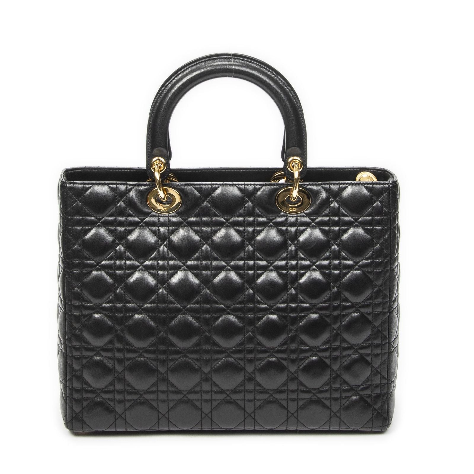 Dior Large Lady Dior Zip Black Canada Lambskin Leather Handbag — view 5