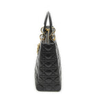 Dior Large Lady Dior Zip Black Canada Lambskin Leather Handbag — view 3