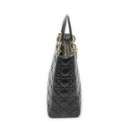 Dior Large Lady Dior Zip Black Canada Lambskin Leather Handbag — view 4