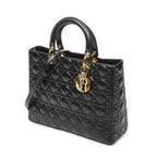 Dior Large Lady Dior Zip Black Canada Lambskin Leather Handbag — view 2