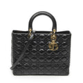 Dior Large Lady Dior Zip Black Canada Lambskin Leather Handbag