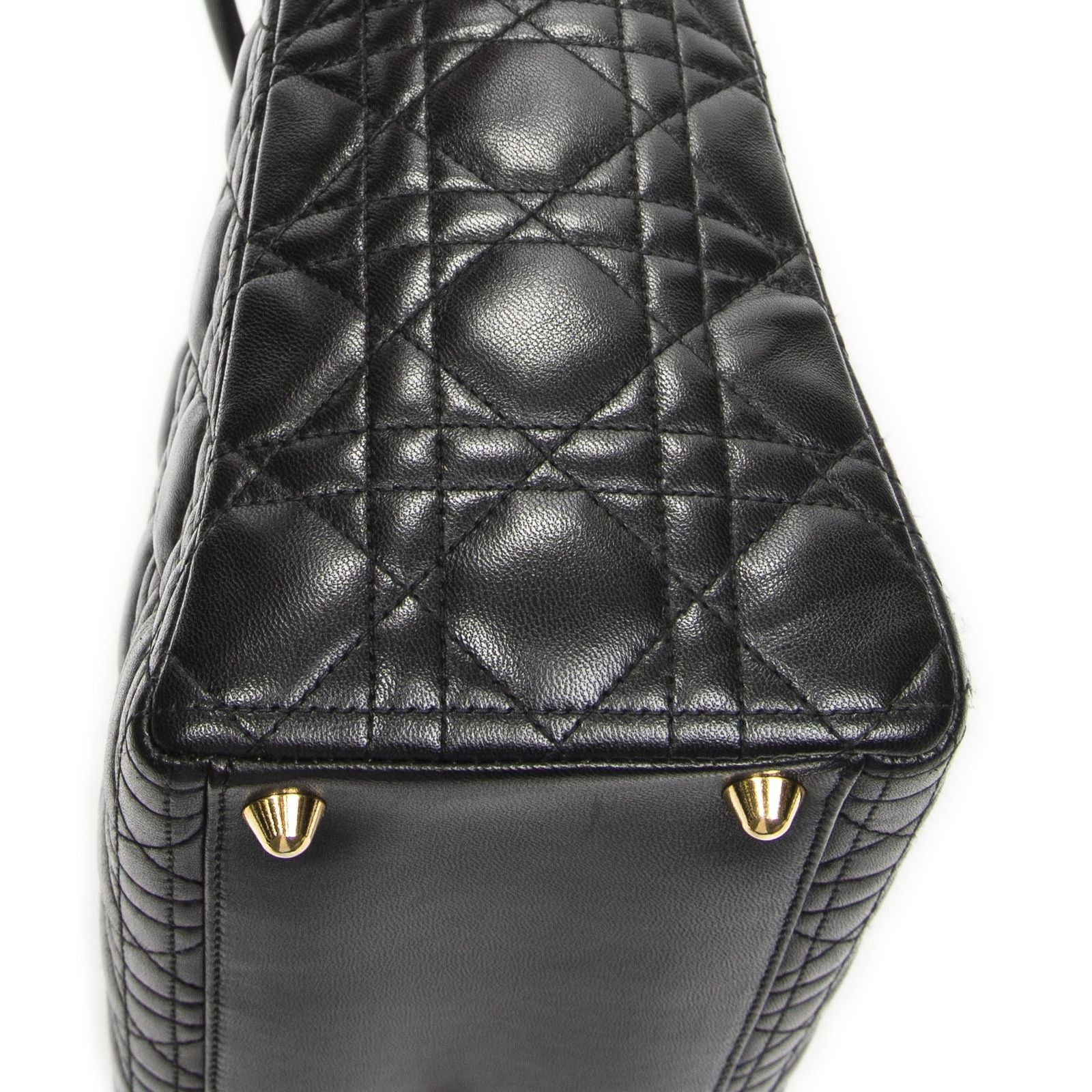 Dior Large Lady Dior Zip Black Canada Lambskin Leather Handbag — view 7