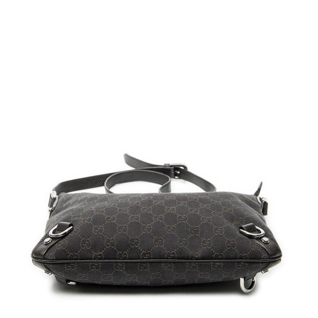 Gucci Abbey D Ring Crossbody Dark Brown GG Denim Canvas — view 6