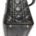 Dior Large Lady Dior Zip Black Canada Lambskin Leather Handbag — view 8