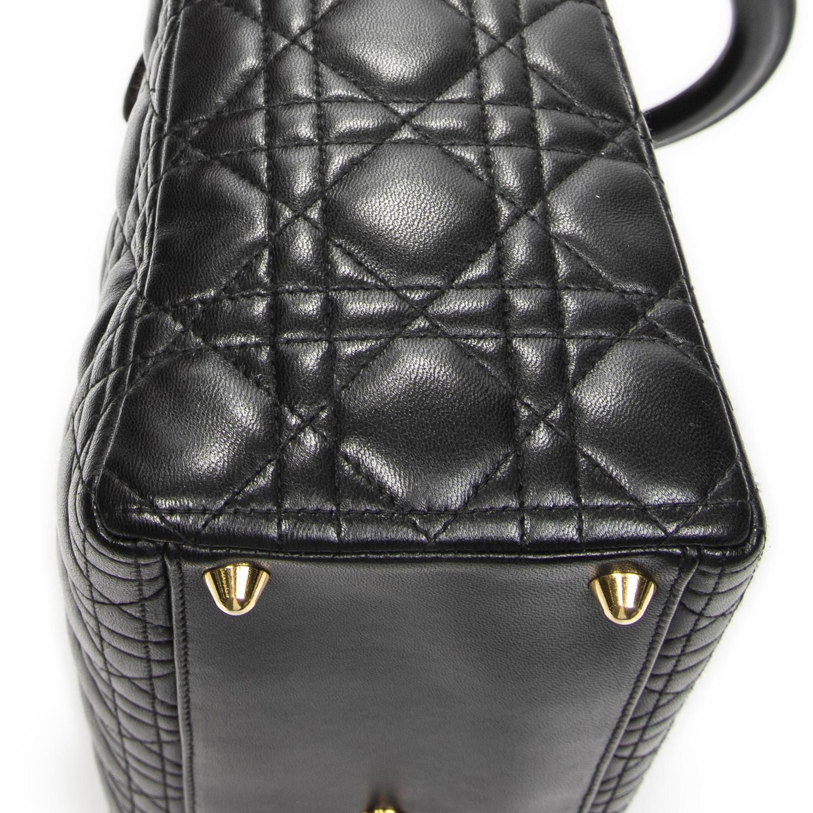 Dior Large Lady Dior Zip Black Canada Lambskin Leather Handbag — view 8