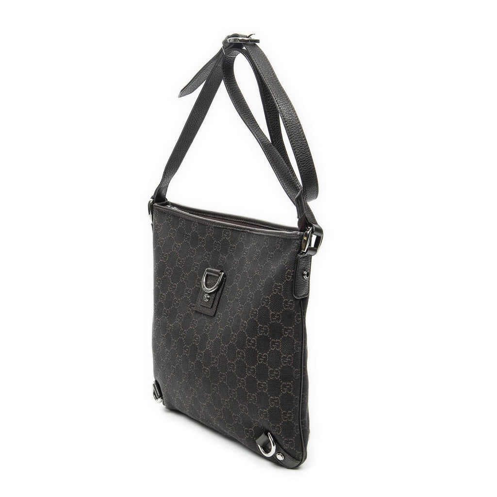 Gucci Abbey D Ring Crossbody Dark Brown GG Denim Canvas — view 2