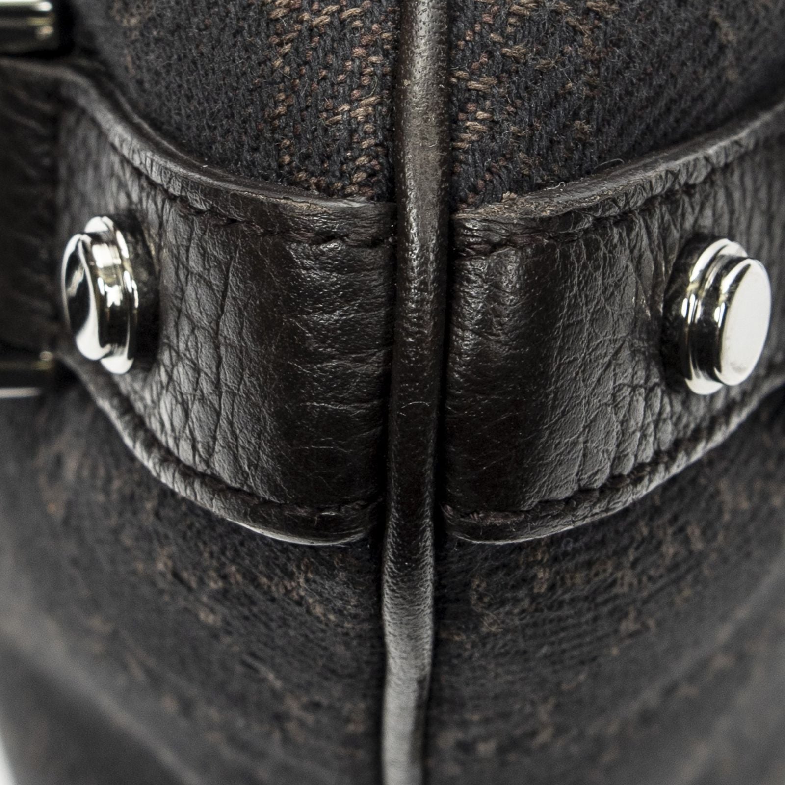 Gucci Abbey D Ring Crossbody Dark Brown GG Denim Canvas — view 8
