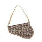 Dior Mini Saddle Pochette Brown Beige Trotter Pattern Canvas Pouch — view 5