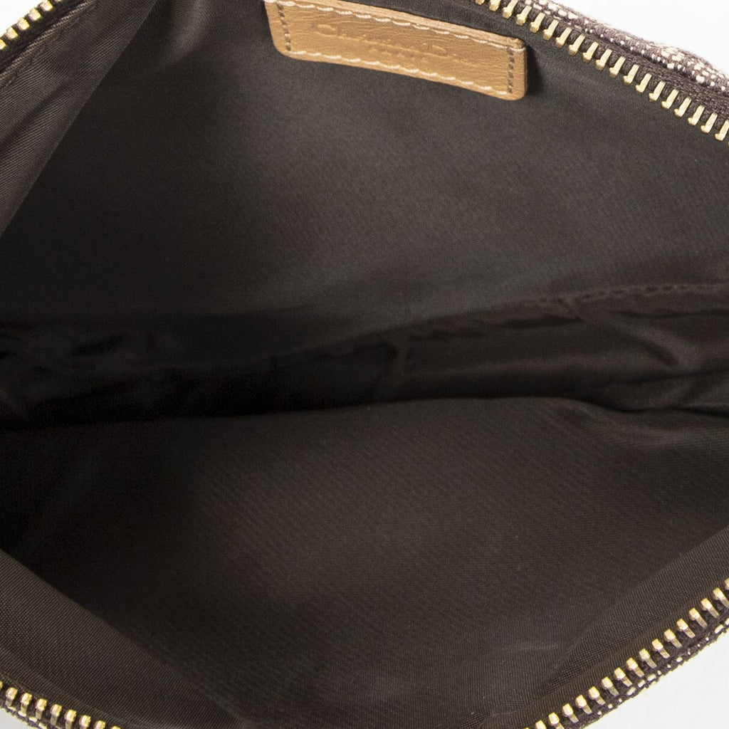 Dior Mini Saddle Pochette Brown Beige Trotter Pattern Canvas Pouch — view 9