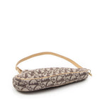 Dior Mini Saddle Pochette Brown Beige Trotter Pattern Canvas Pouch — view 6