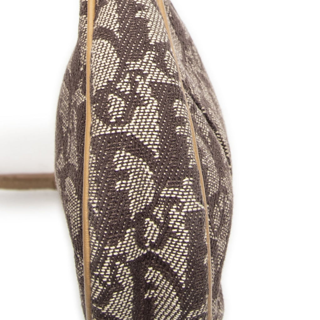 Dior Mini Saddle Pochette Brown Beige Trotter Pattern Canvas Pouch — view 7