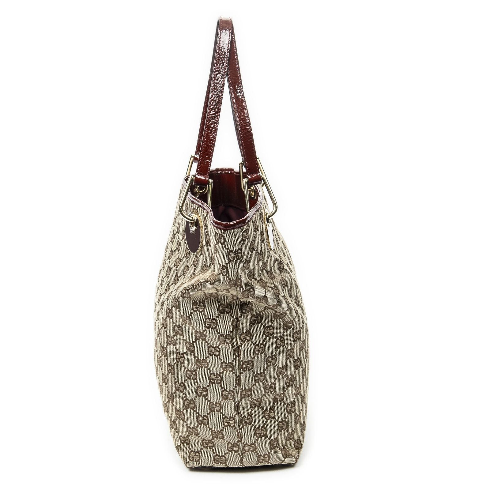 Gucci Eclipse Tote Maroon Beige GG Canvas — view 3