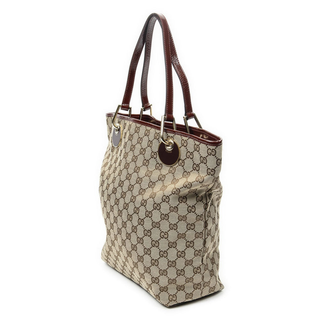 Gucci Eclipse Tote Maroon Beige GG Canvas — view 2