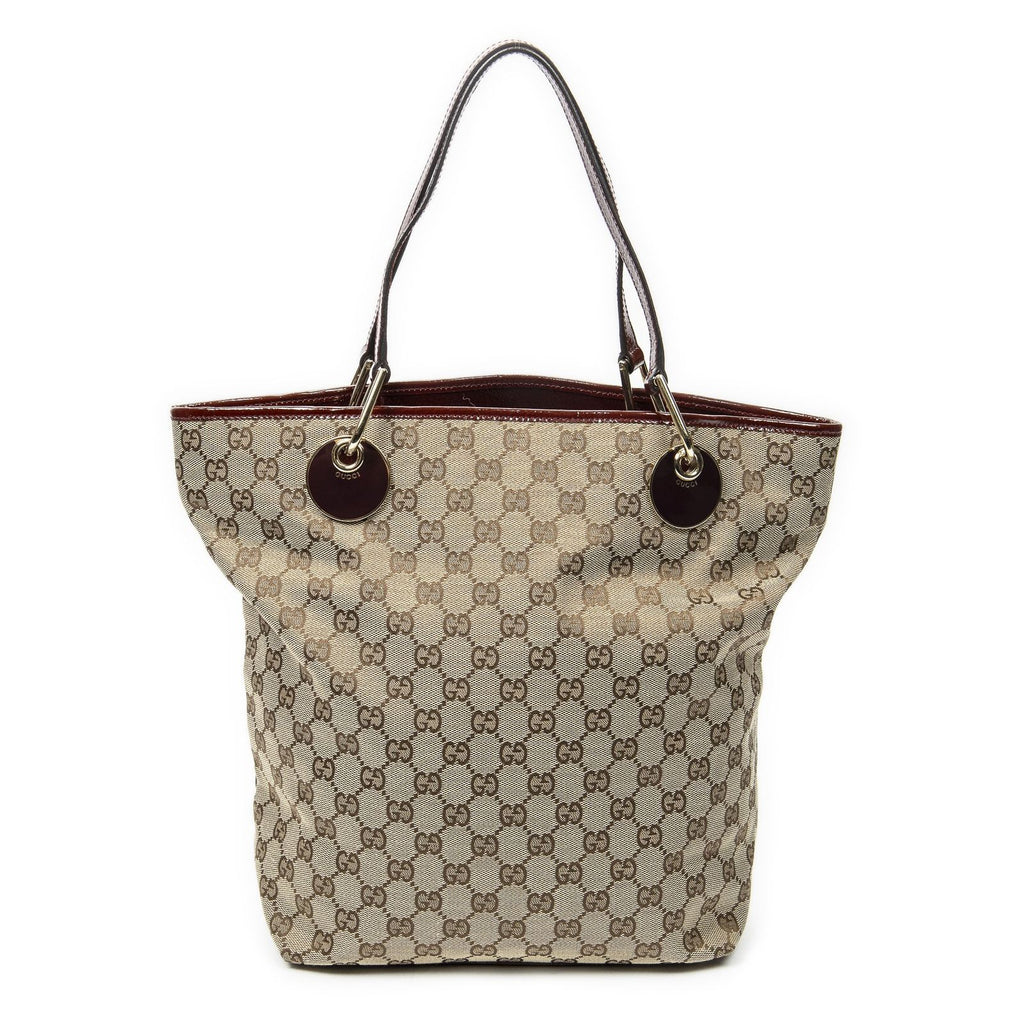 Gucci Eclipse Tote Maroon Beige GG Canvas — view 5