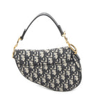 Dior New Saddle Bag Navy Beige Trotter Pattern Canvas — view 5
