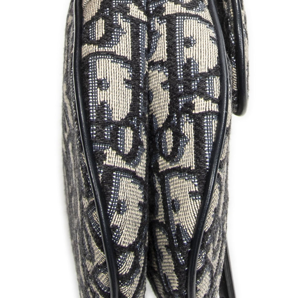 Dior New Saddle Bag Navy Beige Trotter Pattern Canvas — view 7